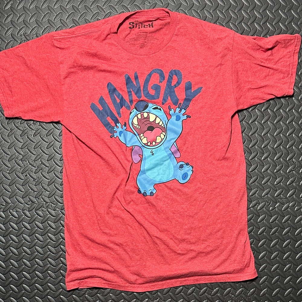 Disney Lilo & Stitch "Hangry" Graphic Tee Red Large